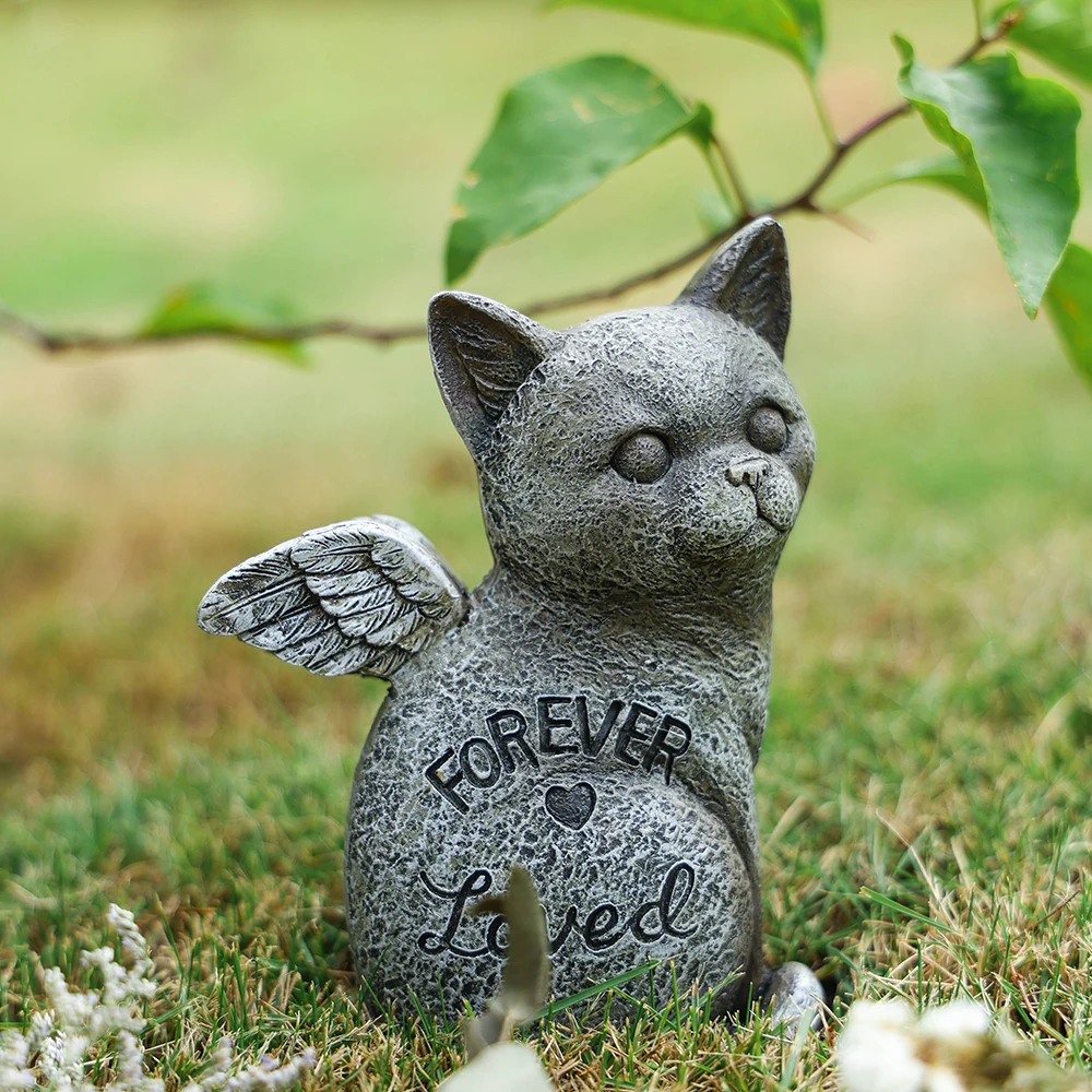 Pet Memorial Tombstone Resin Ornament Home Garden Cat Dog Souvenir Crafts Collections Countryard Decor Accessories Micro Model