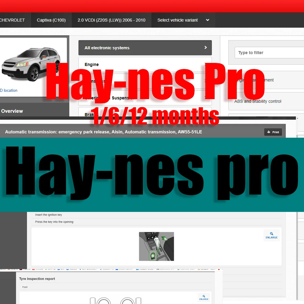 

Online Account Software for Hay-nes Pro Car Repair Tools Auto Maintenance Software All Data Support Printing and Mobile/PC Login