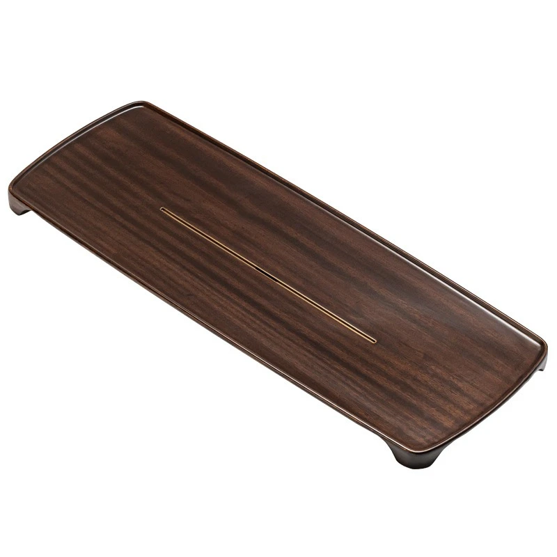 

Ebony boat drainage tea tray whole solid wood dry and wet dual purpose simple household table brewing