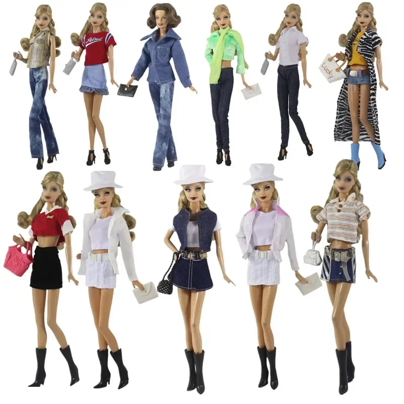 1/6 BJD Clothes For Barbie Doll Clothes Shirt Blouse Top Jeans Pants Skirt Outfit For Barbie Clothes 1:6 Dolls Accessories 11.5