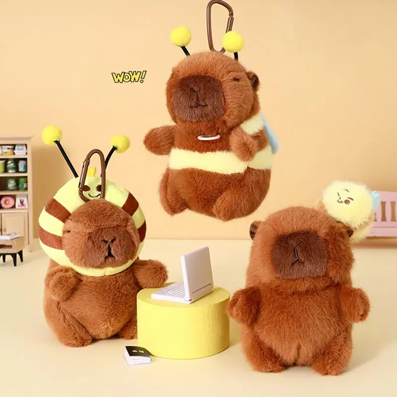 Capybara Soft Toy Cartoon Kids Stuffed Ornaments Portable Bag Charm Multifunctional Animal Plushies For Backpacks School Bags