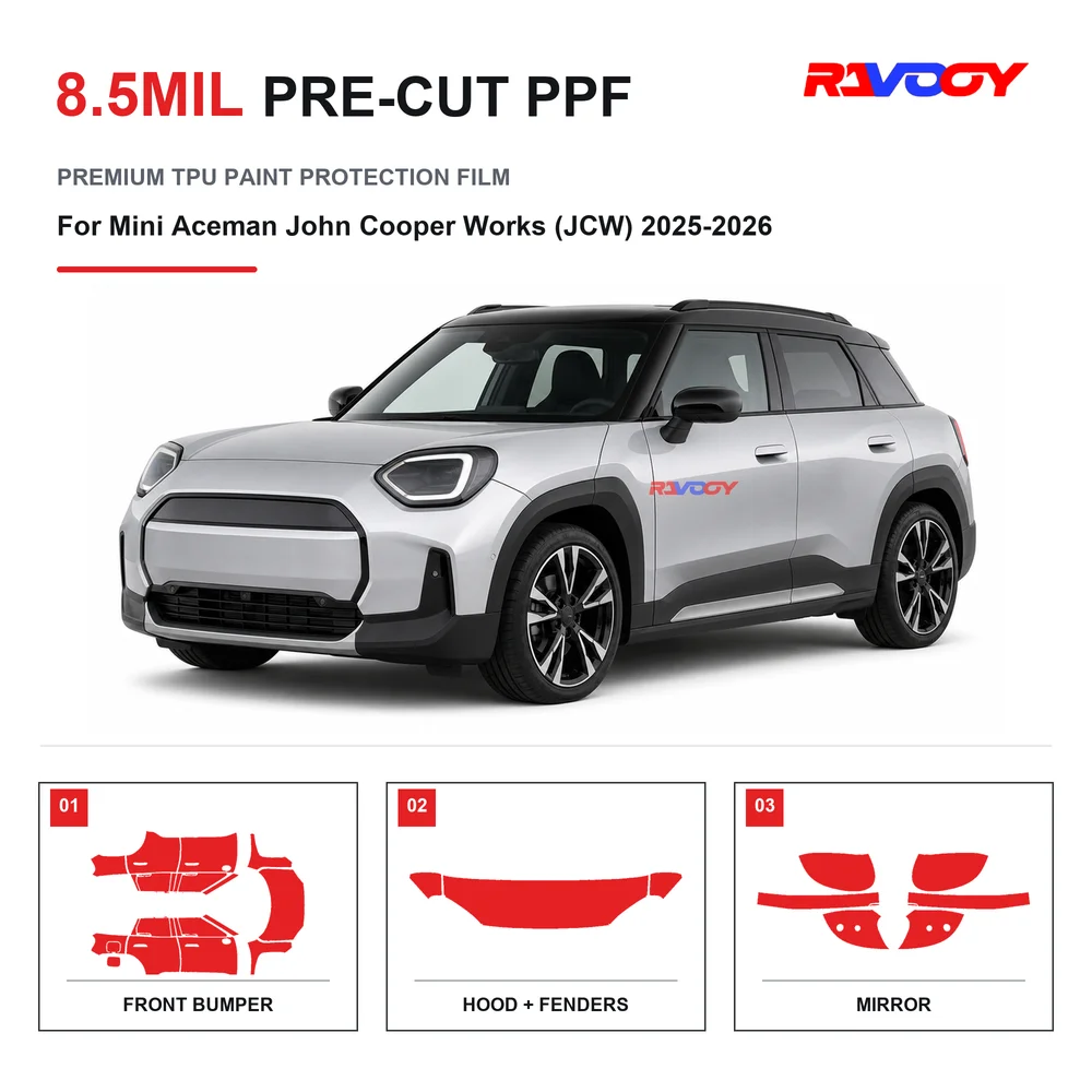 Precut PPF For Mini Aceman John Cooper Works (JCW) 2025-2026 8.5mil TPU Clear Paint Protection Film Self Healing Hydrophobic UV
