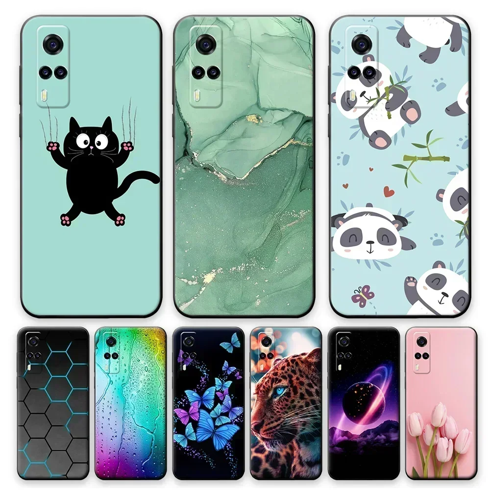 For vivo Y31 2021 Case Shockproof Phone Case For vivo Y31 2021 Cute Panda Back Cover For vivo Y31 2021 6.58 inch Silicone Bumper