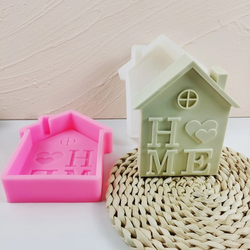 

House Shape Silicone Mold DIY Christmas Home Letter Candle Mold Dinner Wax Silicone Candle Mould Christmas Home Decoration