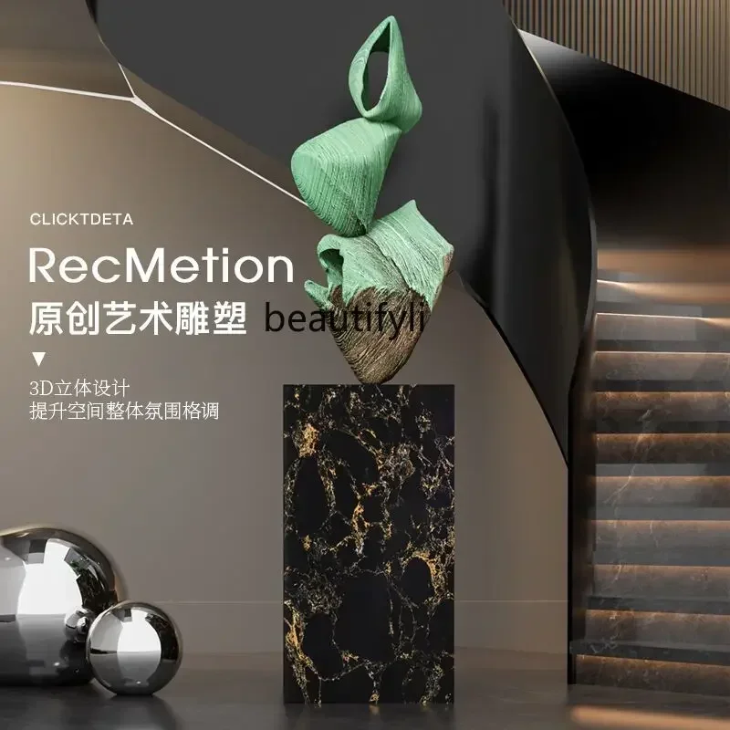 

zxqSculpture floor-to-ceiling ornament decoration cabinet living room model room at the corner of the hotel stairs
