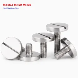 M2 M2.5 M3 M4 M5 M6 304 Stainless Steel One-Word Slotted Flat Head Screw Large Round Disk Bolt THumb Screw Length 3~40mm