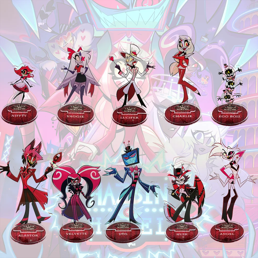 Anime Figurine Hazbin Hotel Acrylic Standee Alastor & Angel Desk Display Figure, Collectible Acrylic Stand, Gift for Fans