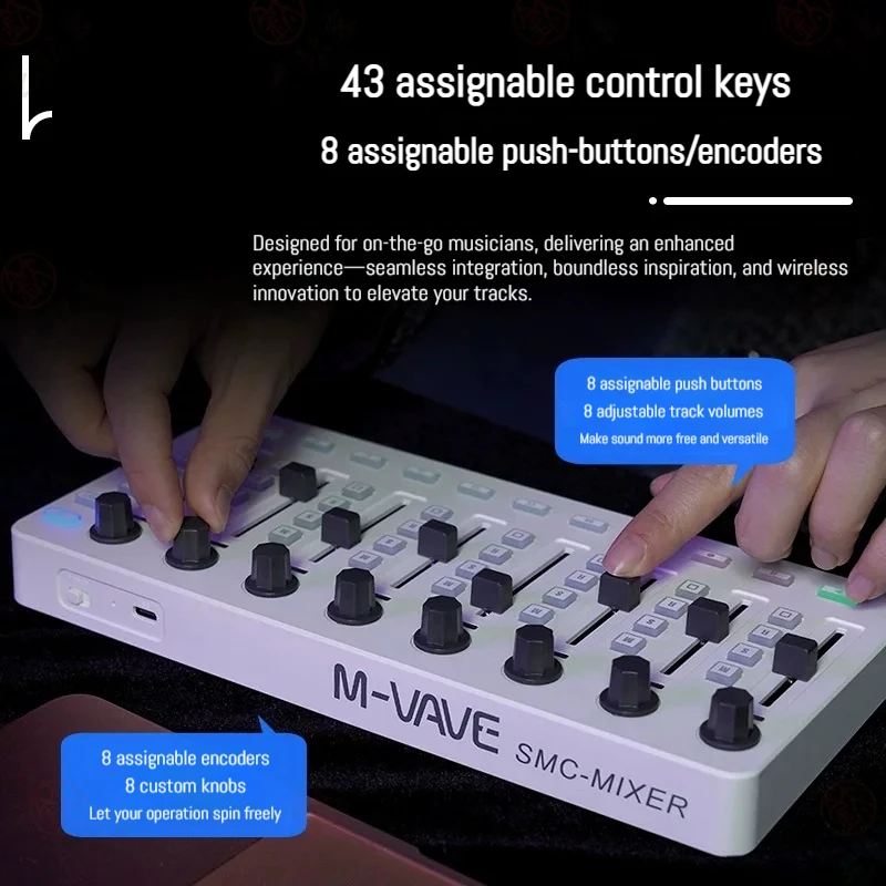 M-VAVE SMC MIXER Bluetooth MIDI Controller portable Professional Arrangement Keyboard Mixing Mixing Console For Production Recor