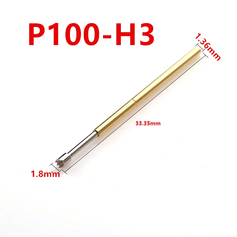 

100PCS/Bag P100-H3 Nine-jaw Plum Head 1.8mm Spring Test Pin For Circuit Board Inspection