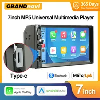 2DIN 7inch Car Multimedia MP5 Player Wired CarPlay Android Auto Mirrorlink Touch Screen AUX Bluetooth Type C USB Fast Charging