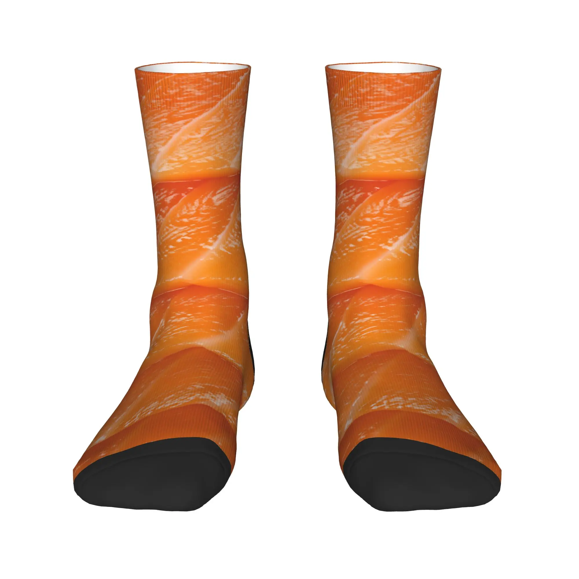 Salmon Fish Slice Stockings  Custom Casual Socks Autumn Anti Sweat Socks Couple Skateboard Soft Breathable Socks