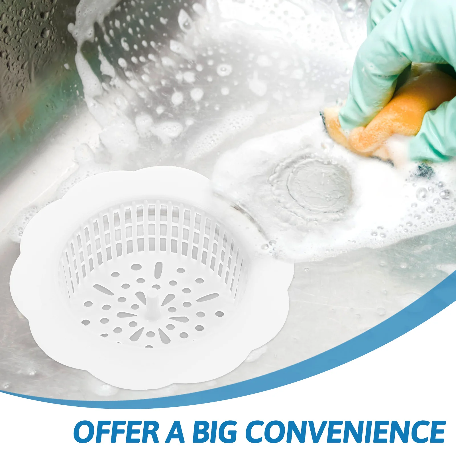 

8Pcs Seal Filter Mesh Compact Design Smooth Drainage Bathroom Sink Filter for Hair Food Residue Anti Blocking Reusable Kitchen