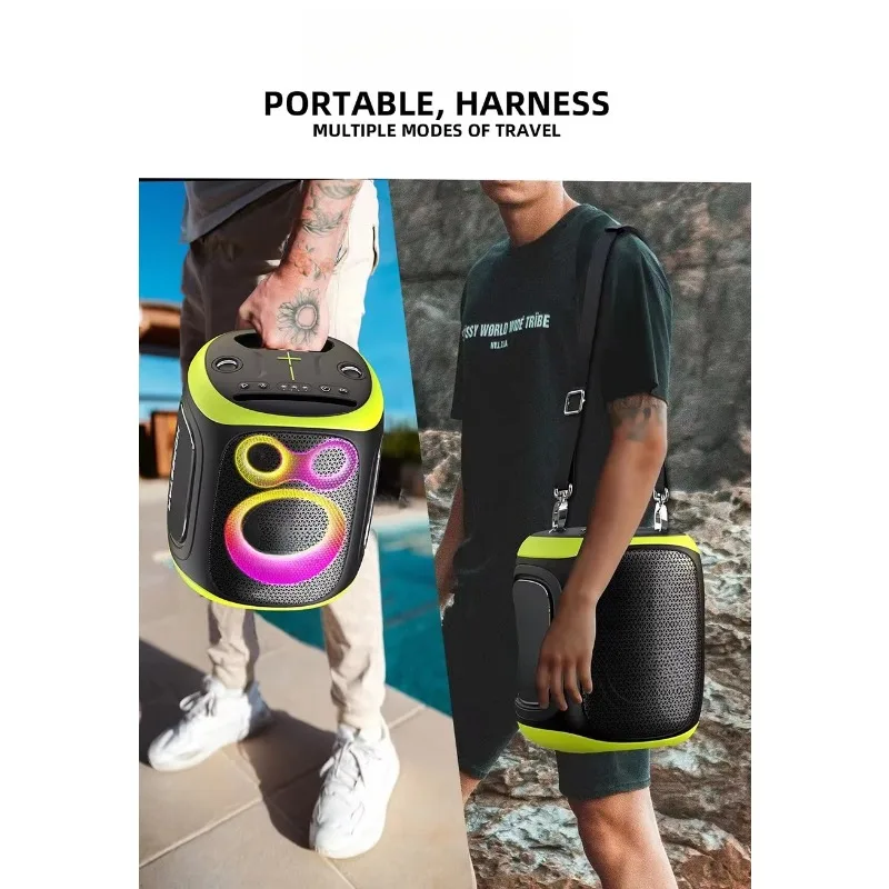 Party 130 Outdoor Mini Karaoke Speaker With Wireless Microphone 360 Stereo Surround Subwoofer Wireless Speaker
