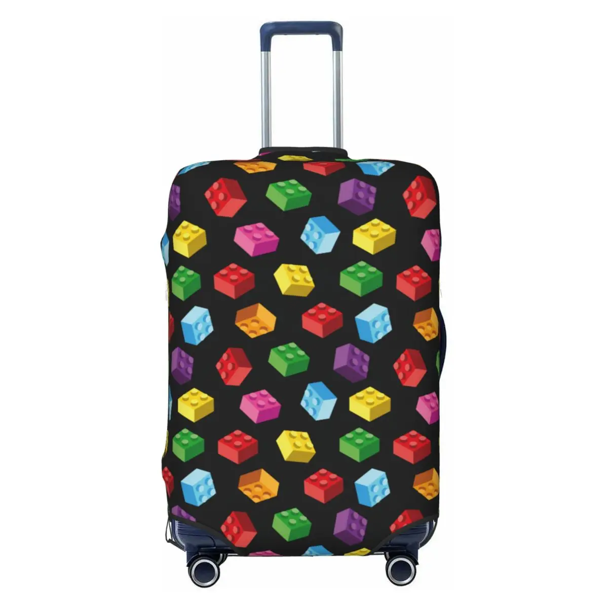 

Custom Building Blocks Pattern Luggage Cover Protector Elastic Travel Suitcase Covers