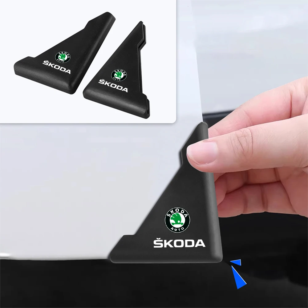 Image of 2/4 Stück Auto-Vordertür-Eckenschutz-Aufkleber für Skoda Octavia A5 3 2 VRS Vision Kodiaq Favorit Rapid Fabia