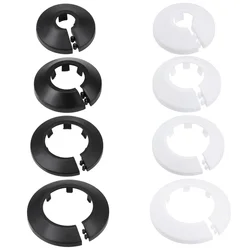 4Pcs Pipe Collar 12/16/20/25/32/34/40/43/50/63/75/90mm PP Radiator Escutcheon Pipe Cover Decoration White Black Snap on Plate