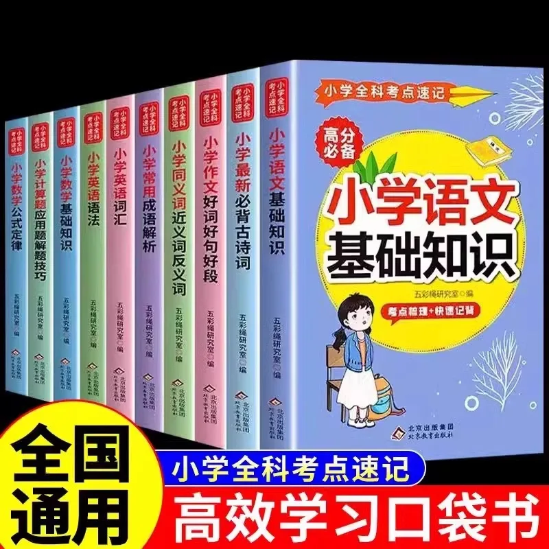 Shorthand for All Subjects in Primary School, Basic Knowledge of Chinese Language, Mathematical Formulas and Laws