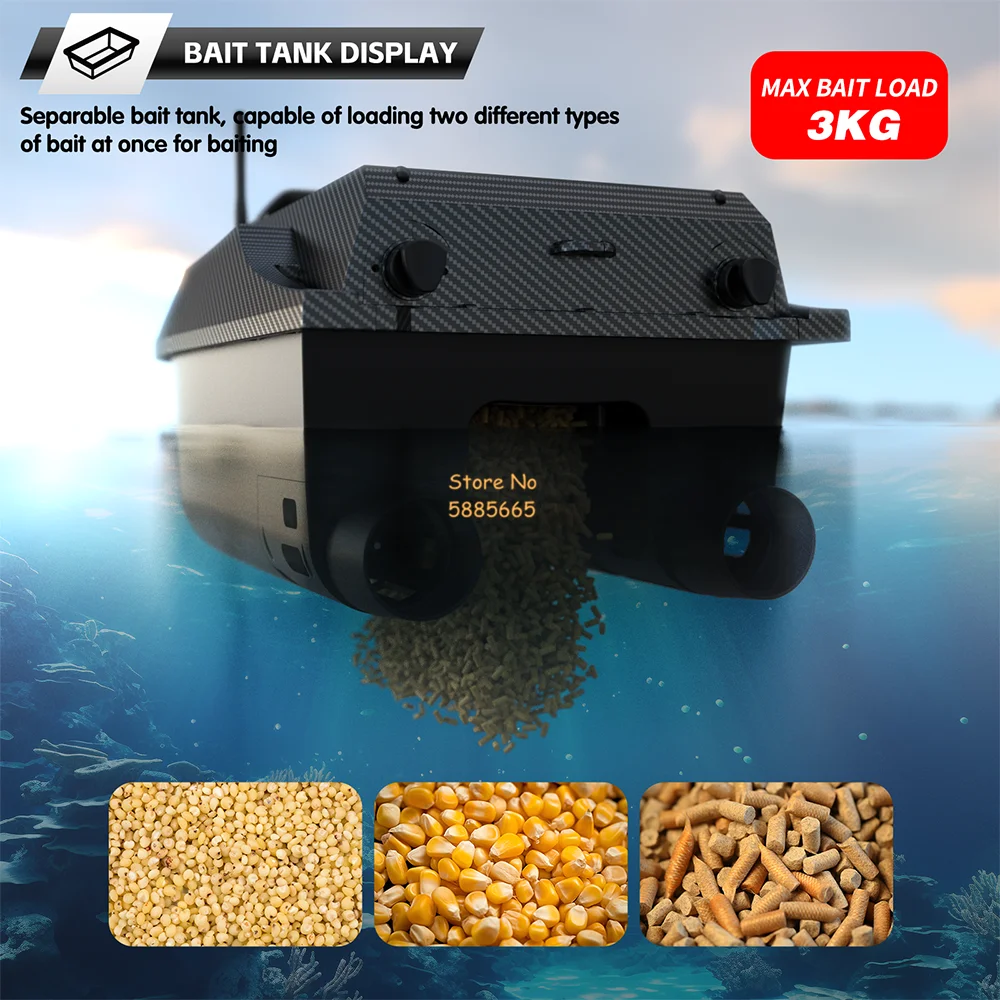Large 12V 180Point GPS Auto Return Remote Control Bait Boat 3KG 800M Fish Finder Autopilot Netting RC Fishing Bait Boat Trawler
