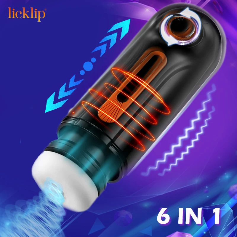 

LICKLIP Automatic Male Masturbator Powerful Vibrating & Thrusting Blowjob Sucking Masturbation Real Vaginal Sex Toy For Men