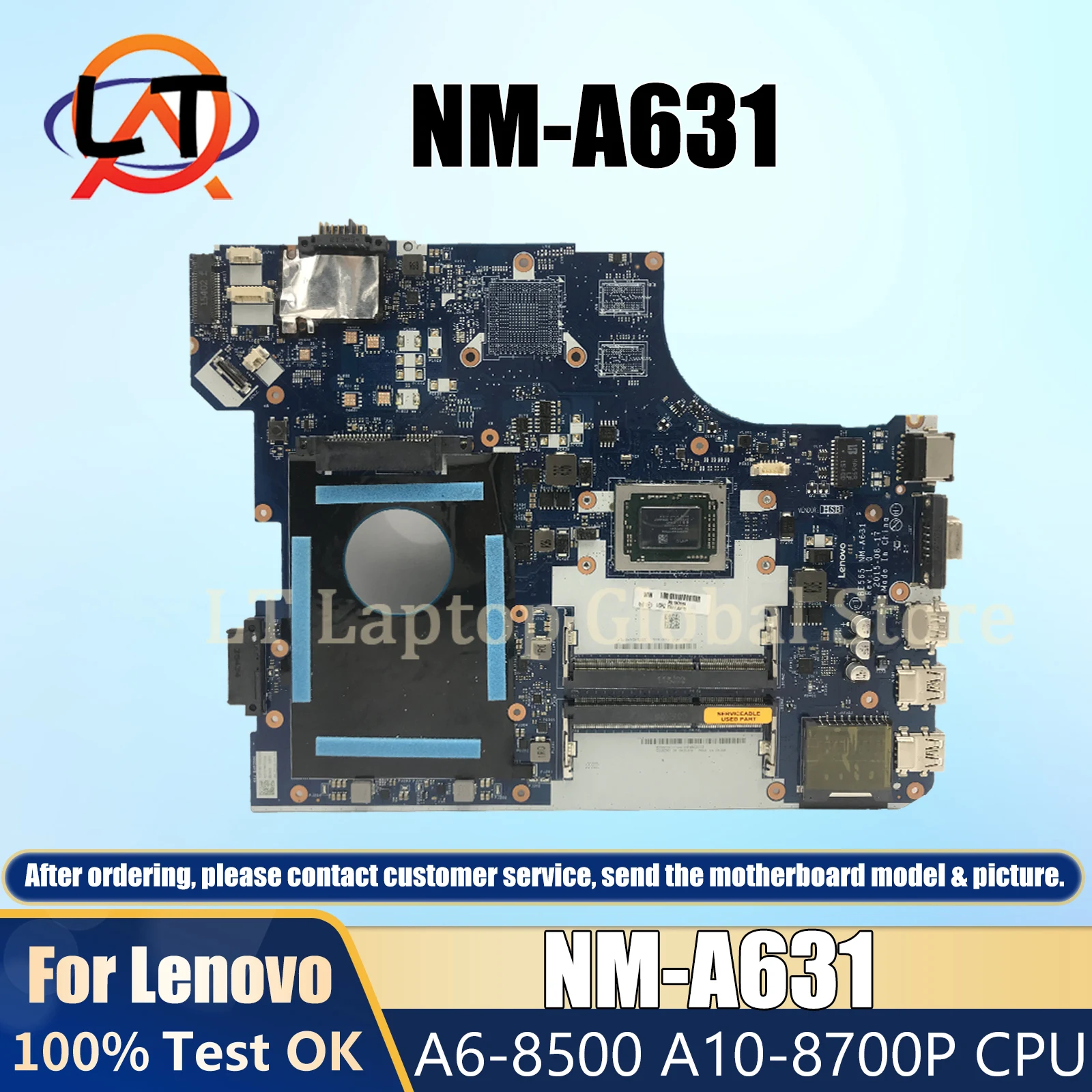 

AKEMY For Lenovo NM-A631 Notebook Mainboard ThinkPad E565 Laptop Motherboard CPU A6-8500 A10-8700P UMA 100% Tested OK