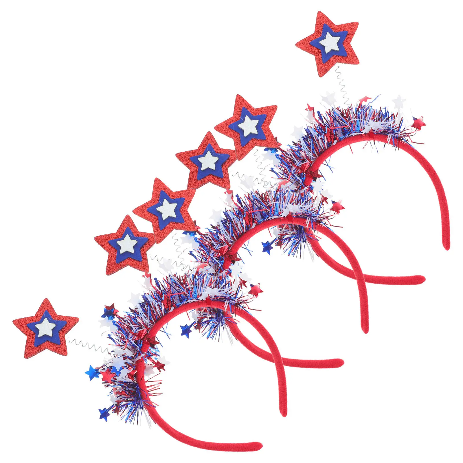 

Patriotic Independence Day Headband Red White Blue Hair Band for Women 4Th July Festival Costume