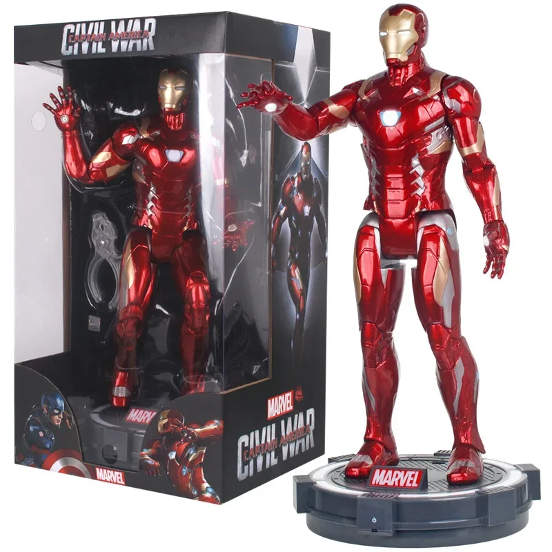 

14-Inch Light Base Large Model Peripheral Doll Iron Man Action Figurine Desk Collectible Anime Model Toys Figures Gift