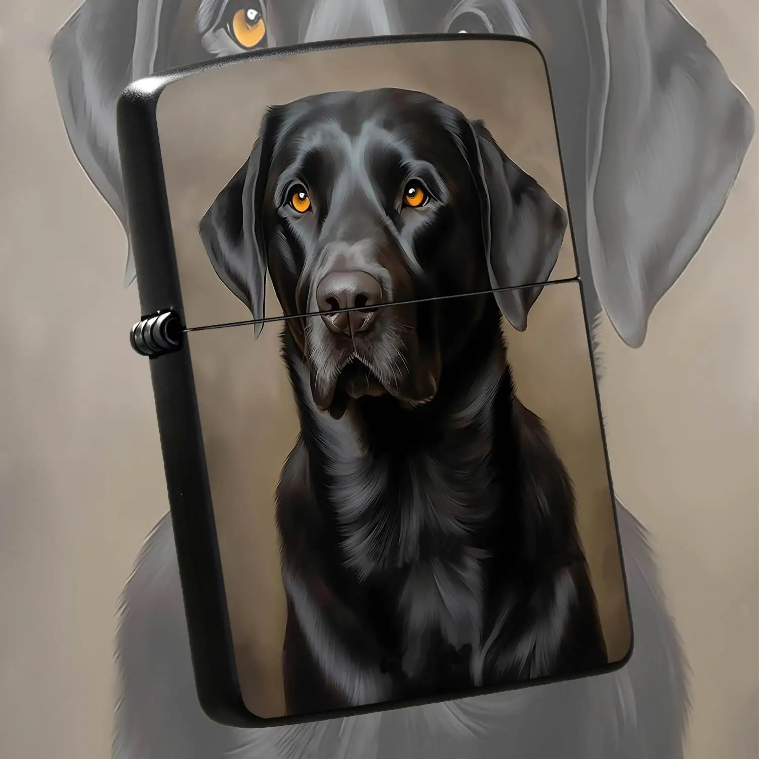 Exquisite Black Labrador Retriever Art Portrait Lighter, Stylish Portable Ignition Tool for Outdoor Travel Home Daily Use, Nice Practical Gift for Pet Lovers Friends, Suitable for All Kinds of Sc A Humorous And Interesting Lighter