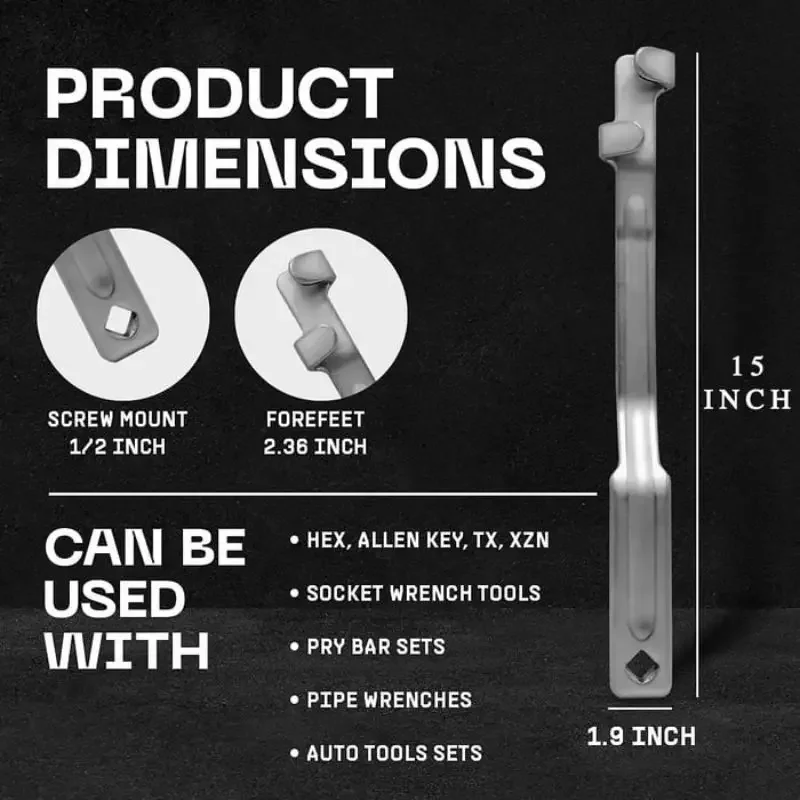 Wrench Extender Adaptor Universal Wrench Extension Rod Socket Extension Bar 13.3inch Heavy Duty Spanner Extender