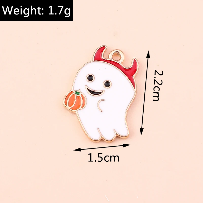 10 teile/los Mix Emaille Halloween Geist Kürbis Fledermaus Charms Anhänger für Schmuck Machen Frauen Mode Ohrringe Halsketten Handwerk Geschenk – Detail 16