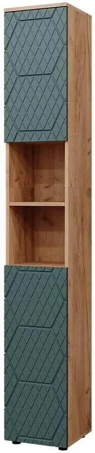 خزانة حمام ايرما، قوة ذهبية بلوط/أخضر، 30 × 192 سم