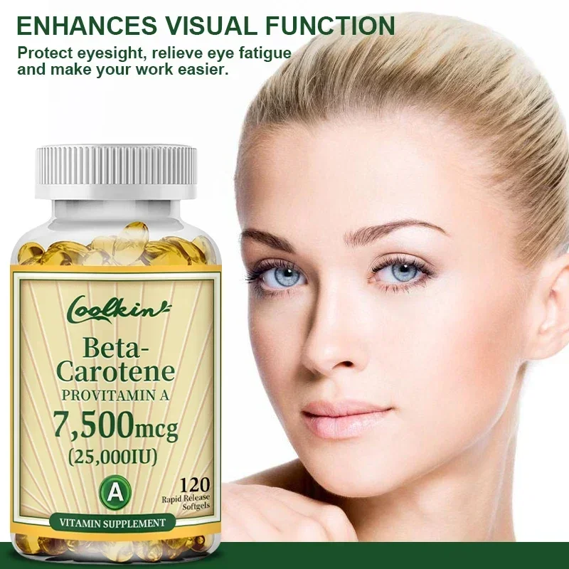 

Carotene Capsules 7500mcg - Antioxidant, Reduce Eye Fatigue, Promotes Skin and Eye Health, Boosts Immunity, Non-GMO