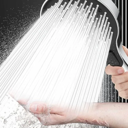 대형 패널 고압 샤워헤드 물 절약 샤워헤드, 물 마사지 분무기, 가정용 욕실 액세서리, 6 가지 모드, 135mm 