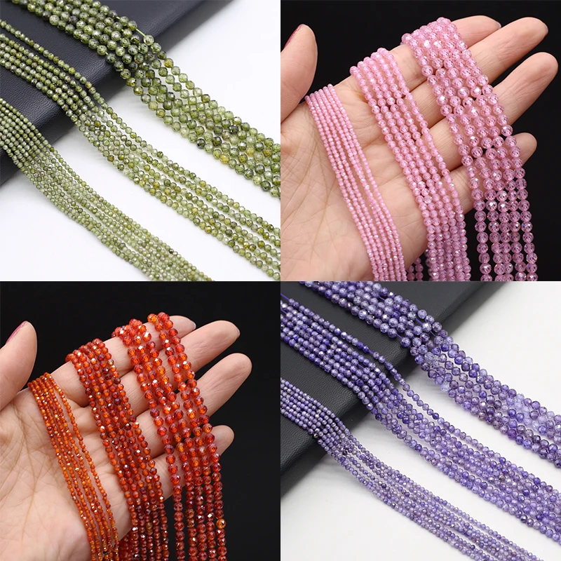 

Natural Stone Shiny Beads Tiny Faceted Round Bead for Women Jewelry Making Diy Women Bracelet Necklace Accessories