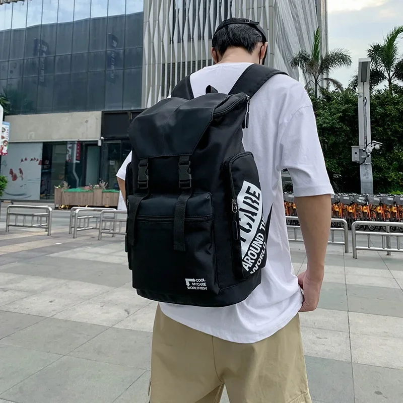 New Men'S Fashion Backpack Outdoor Sports Travel Waterproof Zipper Black Backpacks Large Capacity Laptop Bag for Men mochilas 가방