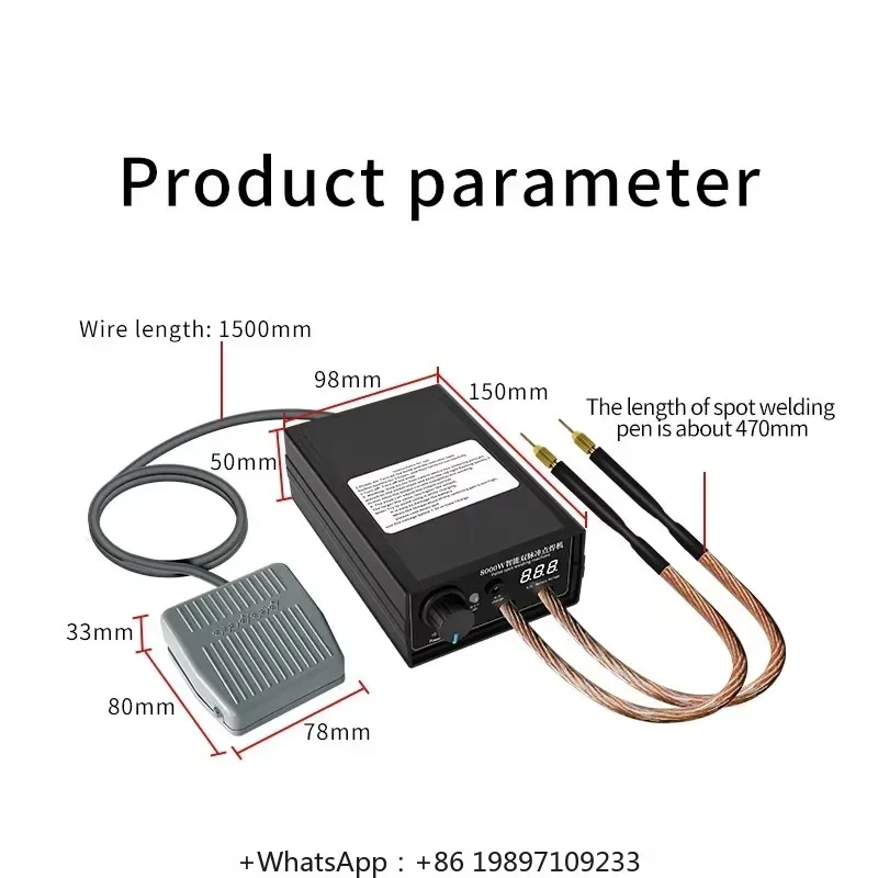 

HOT SALE Spot Welder 8000W High Power Handheld Spot Welding Machine Portable 0-800A Current Adjustable Welders For 18650 Battery