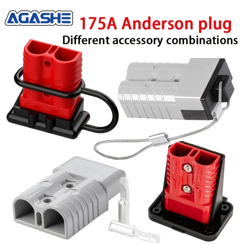 

AGASHE 2Pieces175A 1/0AWGBattery Quick Connected Wiring Harness Plug Suit Applicable to Crane Car Trailer Driver2-4Anderson-Type