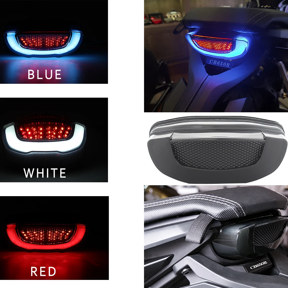 Motorcycle LED Integrated Tail Light w/ Turn Signals For Honda CB650R CBR650R CB300R 150R Rear Brake Stop Running Indicator Lamp