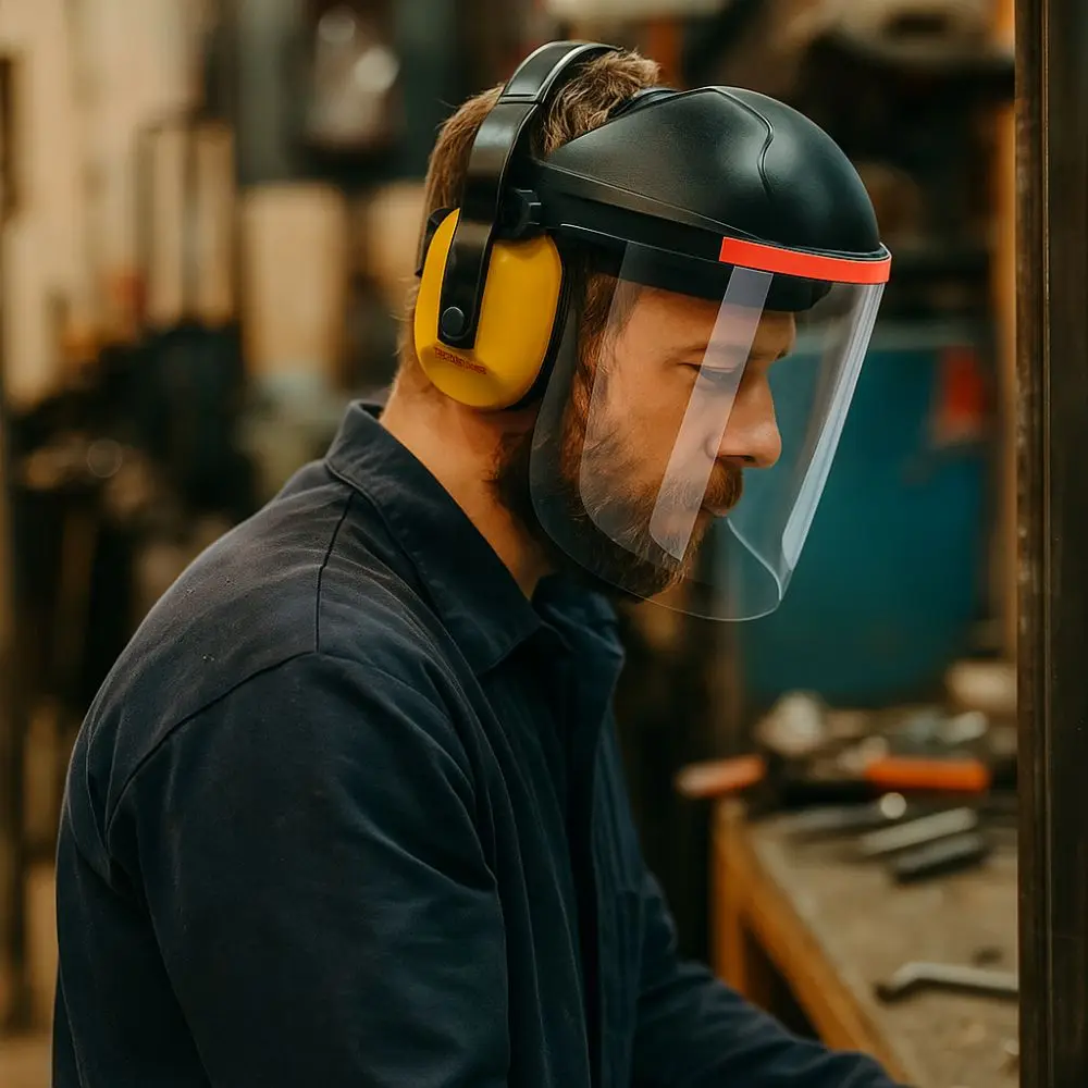 PC Plastic Welding Protective Mask Transparent Anti Splash Welding Helmet Full Protection Flip Front Visor Protective Face Cover