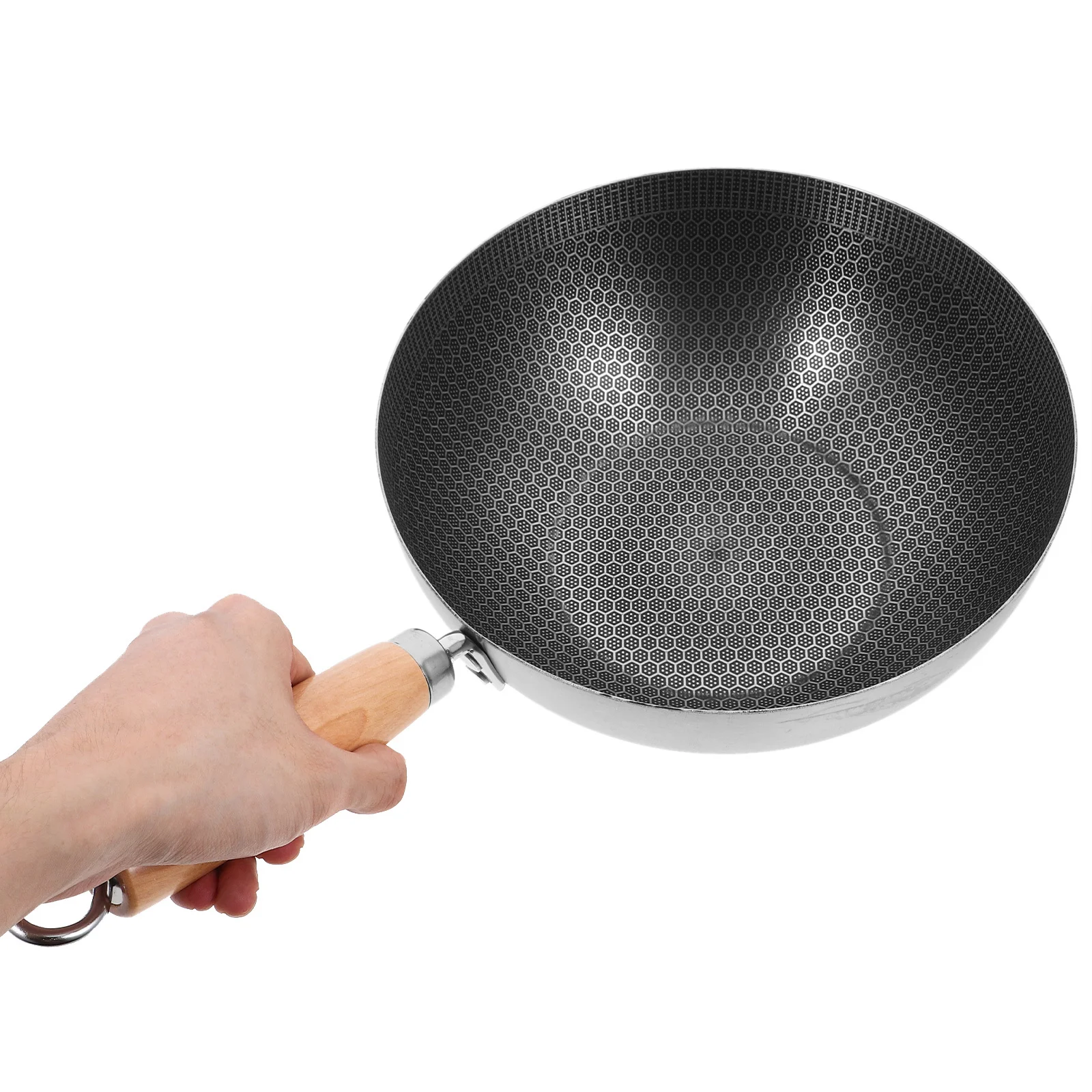 

1pc Honeycomb Wok Pan Stainless Steel Non Stick Frying Pan For Induction Gas Electric Stove Kitchen Cookware