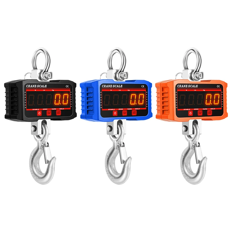 500KG/1500kg Digital Crane Scale High Load Industrial Electronic Heavy Duty Hook Weight Balance N/lb/kg 3 Units Hanging Scales