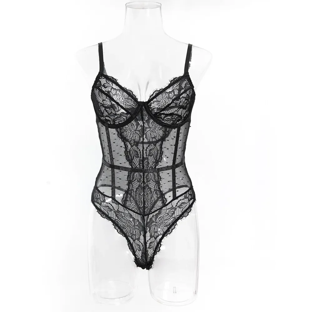 

Женский сексуальный комбинезон с цветочным кружевом и бретельками, эротическое белье, облегающий комбинезон с эффектом пуш-ап, цельный комбинезон-боди.