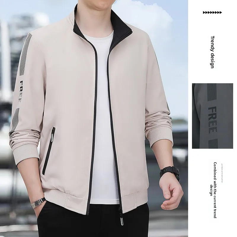 Giacca spessa double face di alta qualità per il tempo libero all'aperto da uomo per gli sport invernali autunnali che corrono una comoda giacca alla moda