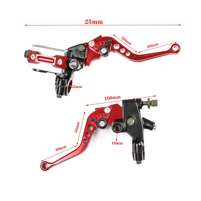 Motorcycle Left Clutch handle Right Brake Pump Master Cylinder Hydraulic Brake Lever For Dirt Pit Bike ATV Quad Moped Scooter