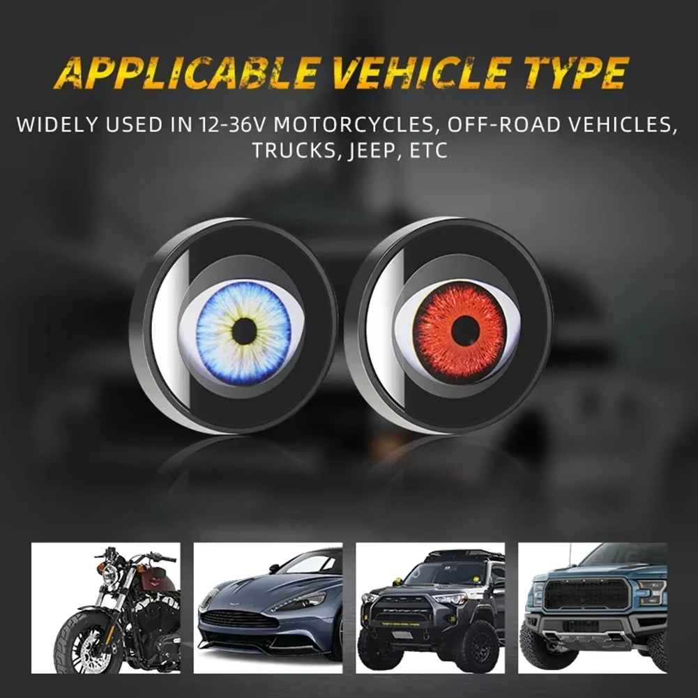 

A64P-LED Devil Eyes Car Headlights Decoration Devil Eye Light LED Dynamic Car Motorcycle SUV Headlight Eye Lights Accessories