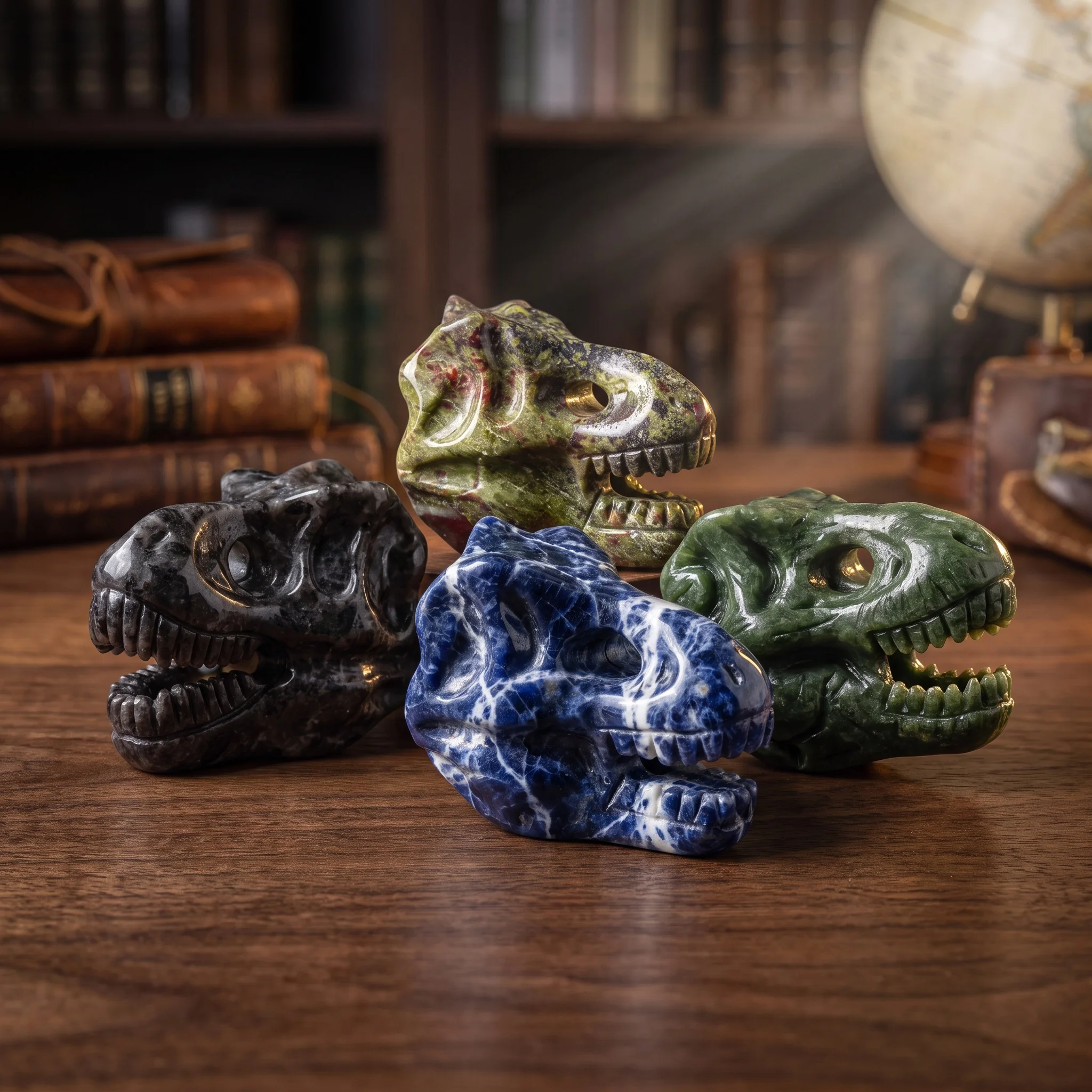 Rex Skull Natural Stone Carved- Realistic Texture Design