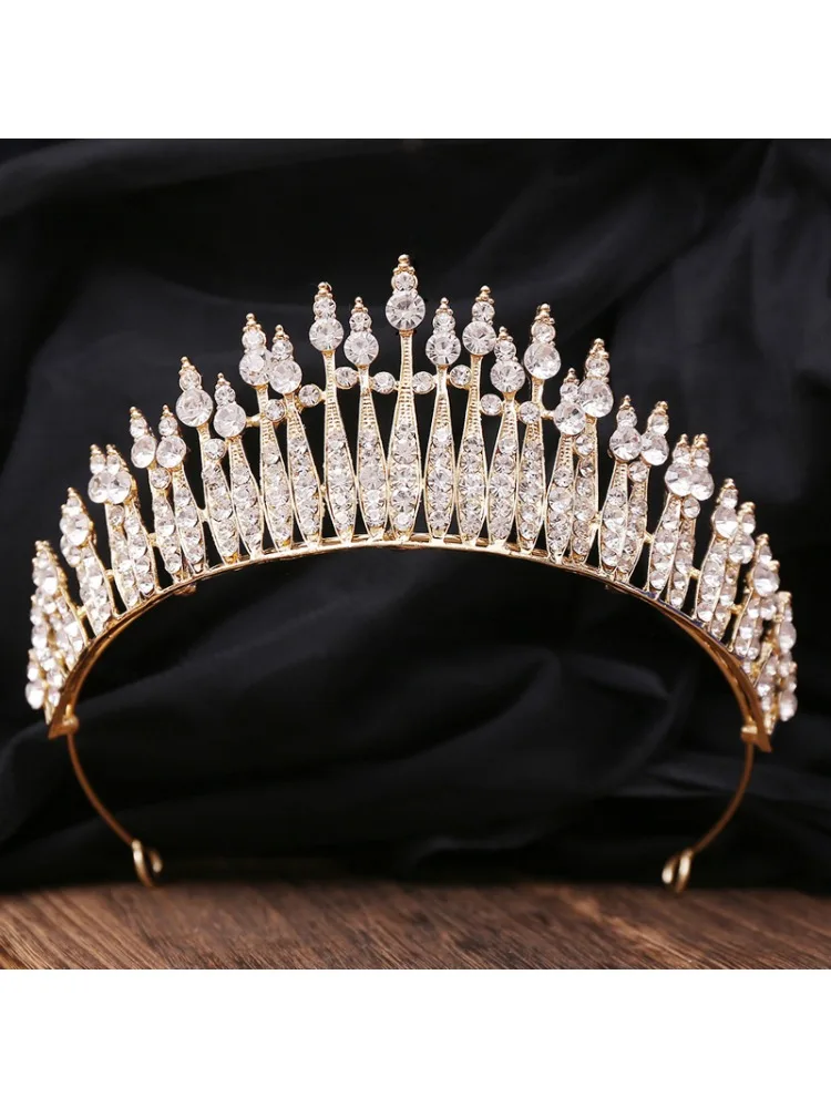 *الباروك كريستال التيجان حجر الراين حفلة موسيقية الإكليل تاج تيارا للنساء العروس التيجان الزفاف الزفاف إكسسوارات الشعر مجوهرات