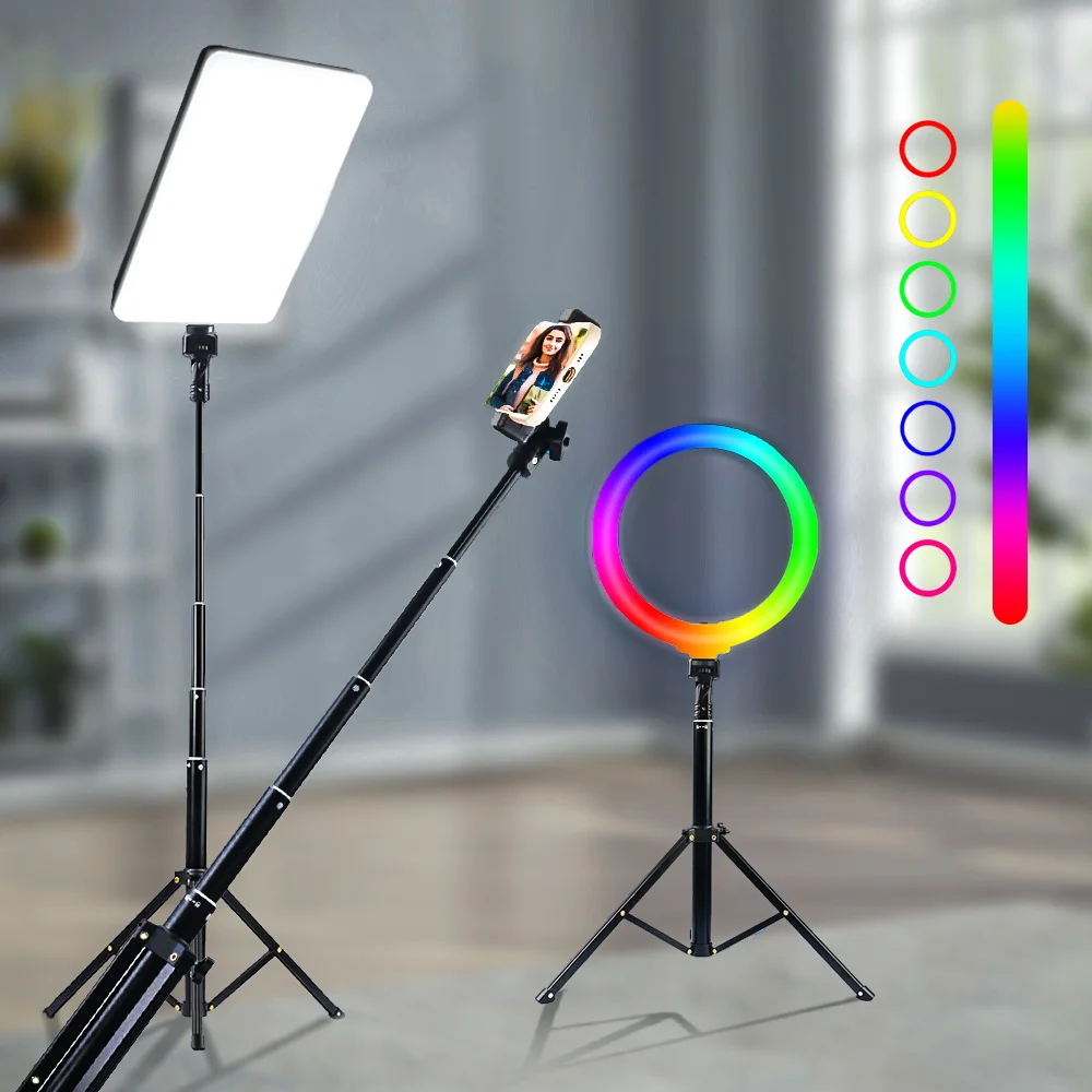 

ZOMEI 30cm 12' LED Selfie Ring Light RGB Phone Tripod with Extendable Stand 130cm Photo Light for Makeup Live Youtube Video Lamp