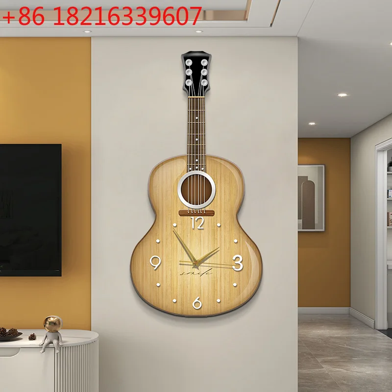 

Guitar wall mounted music room piano room creative clock mute restaurant art wall clock