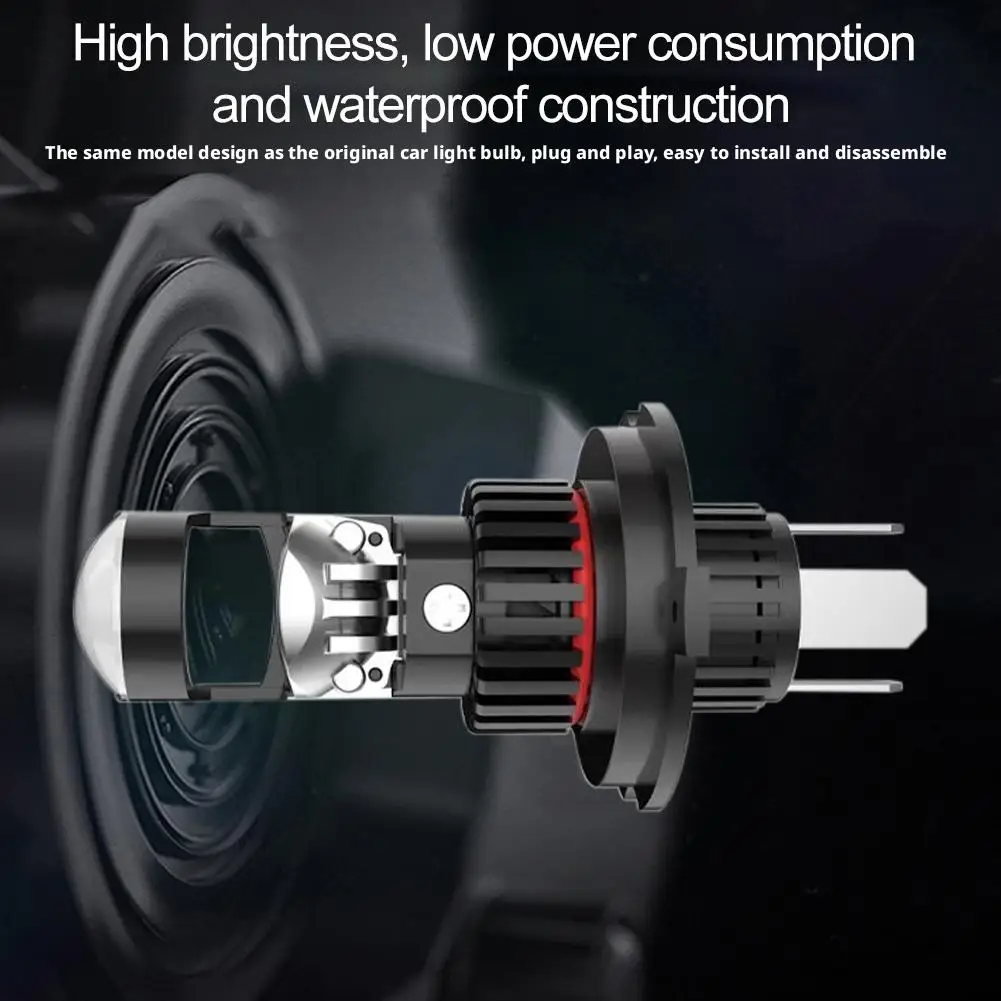 

2 PCS Mini LED Car Lamps H4 H7 H11 HB3 HB4 White Super With Headlight Headlight M01R LED Bulb Lens Bright Bulbs T8S5