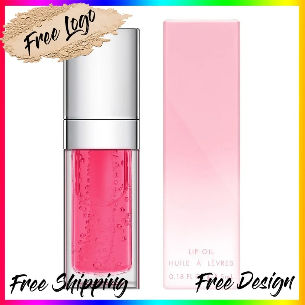 8ml Silver Plated Square Tube Lip Oil Watermelon Strawberry Fruit Lip Gloss Private Label Custom Logo Vegan Makeup Wholesale